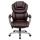 Brown |#| High Back Brown LeatherSoft Executive Swivel Ergonomic Office Chair-Padded Arms