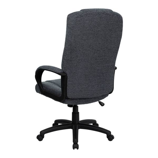 Gray |#| High Back Gray Fabric Adjustable Executive Swivel Office Chair with Arms