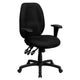 Black |#| High Back Black Fabric Multifunction Ergonomic Office Chair with Adjustable Arms