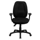 Black |#| High Back Black Fabric Multifunction Ergonomic Office Chair with Adjustable Arms