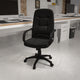 High Back Black Glove Vinyl Executive Swivel Office Chair with Arms