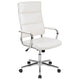 White |#| High Back White LeatherSoft Contemporary Panel Executive Swivel Office Chair