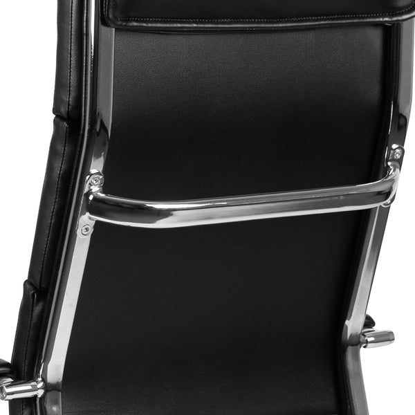 Black |#| High Back Black LeatherSoft Contemporary Panel Executive Swivel Office Chair