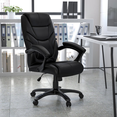 High Back LeatherSoft Executive Swivel Ergonomic Office Chair with Arms