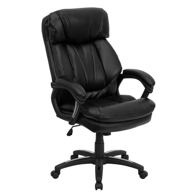 High Back LeatherSoft Executive Swivel Ergonomic Office Chair with Plush Headrest, Extensive Padding and Arms