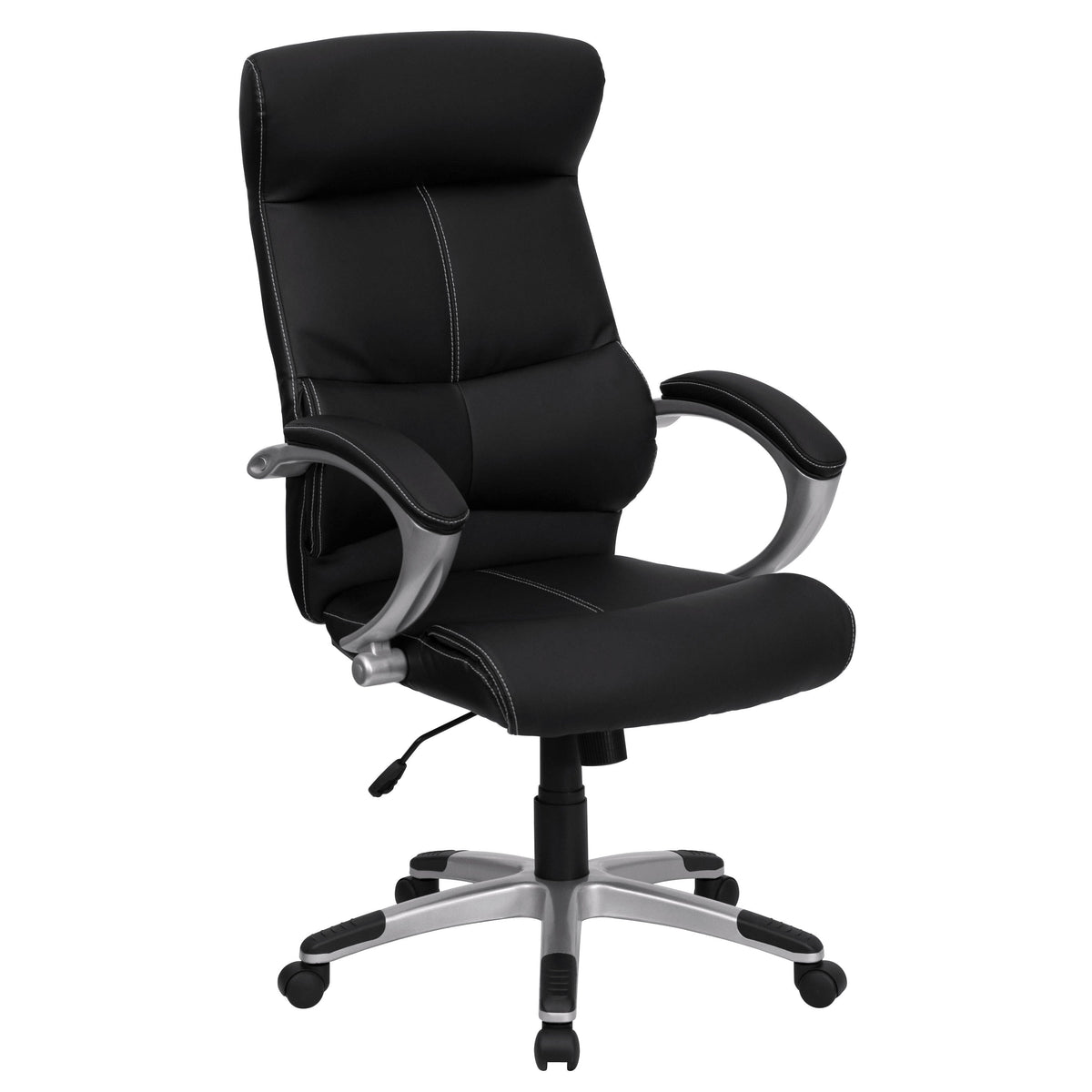 High Back Black LeatherSoft Executive Swivel Office Chair with Curved Headrest