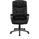 High Back Black LeatherSoft Executive Swivel Office Chair w/Lip Edge Base & Arms