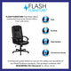 High Back Black LeatherSoft Soft Ripple Upholstered Swivel Office Chair w/Arms