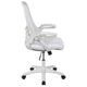 White |#| High Back White Mesh Ergonomic Office Chair with White Frame and Flip-up Arms