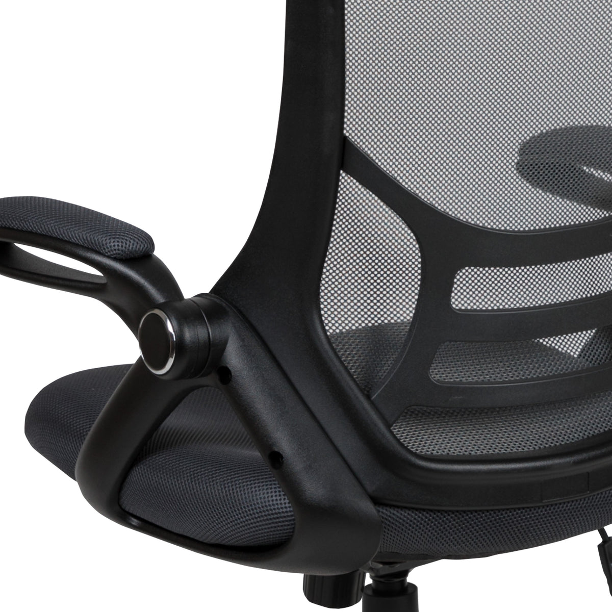 Dark Gray |#| High Back Dark Gray Mesh Ergonomic Office Chair w/ Black Frame and Flip-up Arms