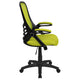 Green |#| High Back Green Mesh Ergonomic Office Chair with Black Frame and Flip-up Arms