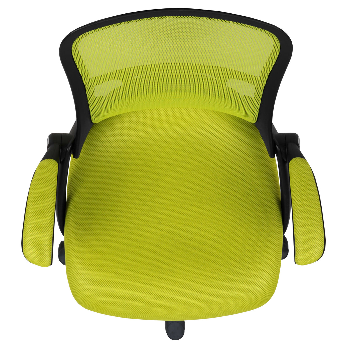 Green |#| High Back Green Mesh Ergonomic Office Chair with Black Frame and Flip-up Arms