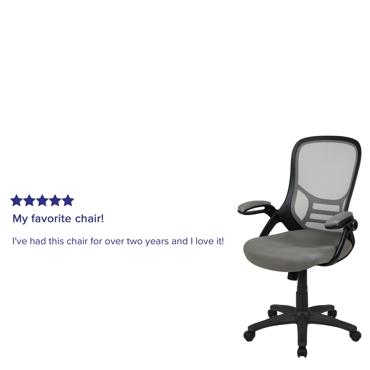 Light Gray |#| High Back Light Gray Mesh Ergonomic Office Chair w/ Black Frame and Flip-up Arms