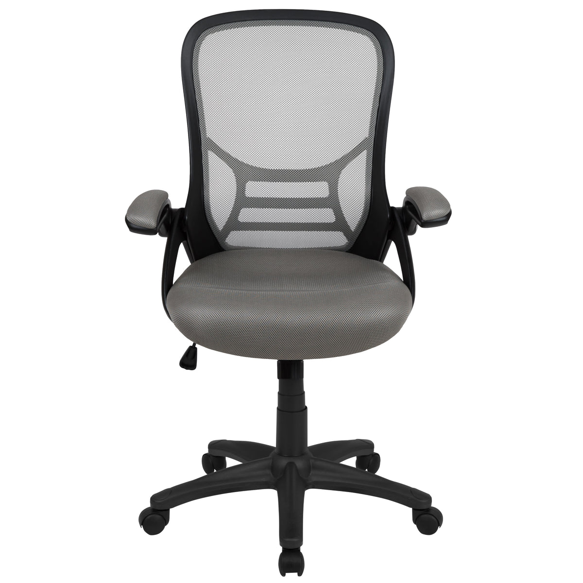 Light Gray |#| High Back Light Gray Mesh Ergonomic Office Chair w/ Black Frame and Flip-up Arms