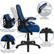 Blue |#| High Back Blue Mesh Ergonomic Office Chair with Black Frame and Flip-up Arms