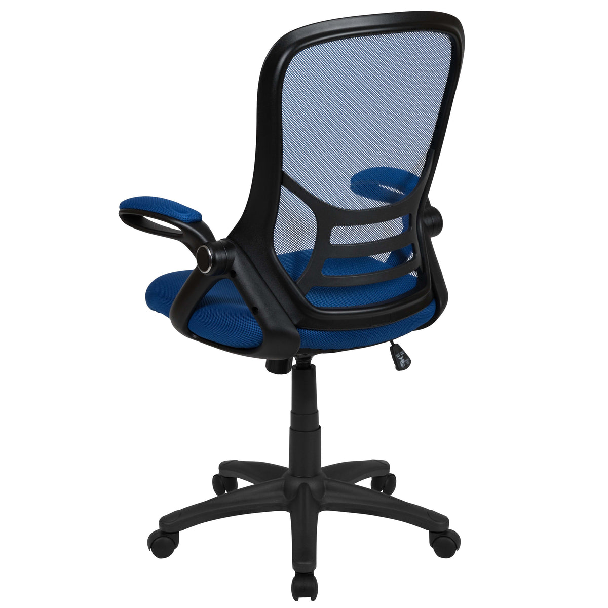 Blue |#| High Back Blue Mesh Ergonomic Office Chair with Black Frame and Flip-up Arms