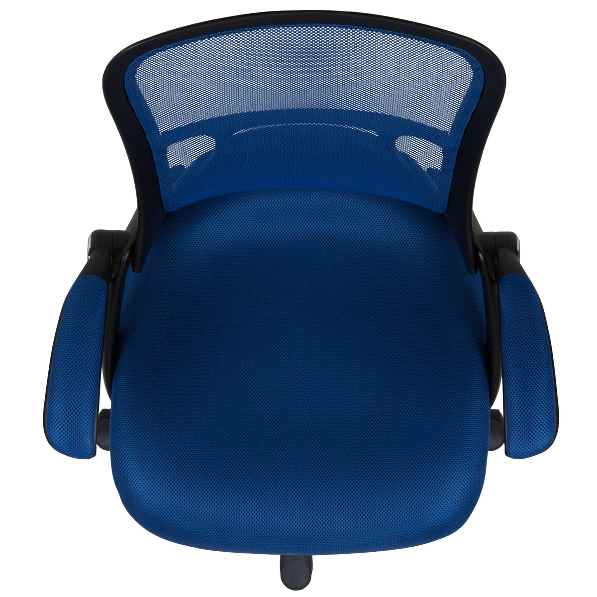 Blue |#| High Back Blue Mesh Ergonomic Office Chair with Black Frame and Flip-up Arms