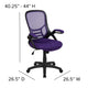 Purple |#| High Back Purple Mesh Ergonomic Office Chair with Black Frame and Flip-up Arms