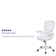 White |#| High Back White Mesh Ergonomic Office Chair with White Frame and Flip-up Arms