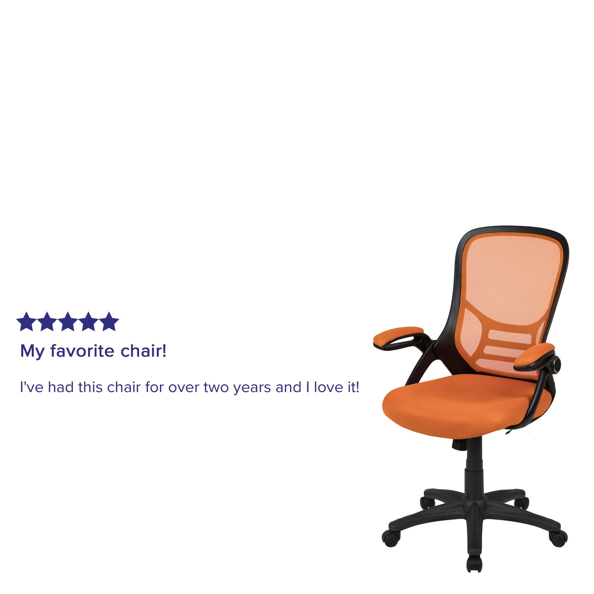 Orange |#| High Back Orange Mesh Ergonomic Office Chair with Black Frame and Flip-up Arms