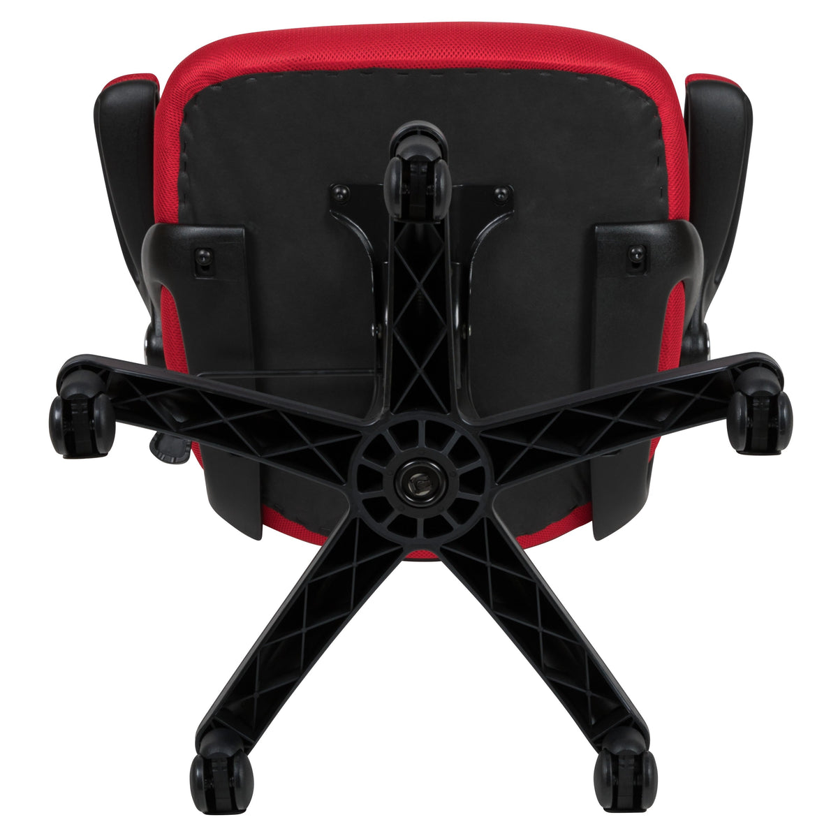 Red |#| High Back Red Mesh Ergonomic Office Chair with Black Frame and Flip-up Arms