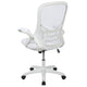 White |#| High Back White Mesh Ergonomic Office Chair with White Frame and Flip-up Arms