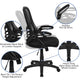 Black |#| High Back Black Mesh Ergonomic Office Chair with Black Frame and Flip-up Arms