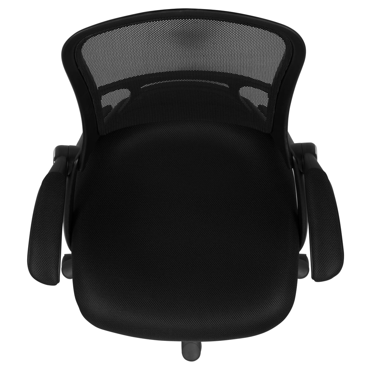 Black |#| High Back Black Mesh Ergonomic Office Chair with Black Frame and Flip-up Arms