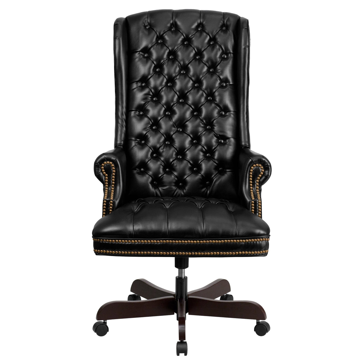 Black |#| High Back Tufted Black LeatherSoft Executive Swivel Ergonomic Office Chair