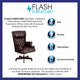 Brown |#| High Back Tufted Brown LeatherSoft Ergonomic Office Chair w/Oversized Headrest