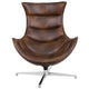 Bomber Jacket |#| Bomber Jacket LeatherSoft Upholstered Swivel Cocoon Chair w/Integrated Arms