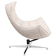 Creamy White |#| White LeatherSoft Upholstered Swivel Cocoon Chair with Integrated Arms