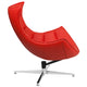 Red |#| Red LeatherSoft Upholstered Swivel Cocoon Chair with Integrated Arms