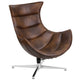 Bomber Jacket |#| Bomber Jacket LeatherSoft Upholstered Swivel Cocoon Chair w/Integrated Arms