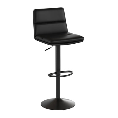 Hughes Commercial Grade Modern Adjustable Height LeatherSoft Channel Stitched Barstools, Set of 2 - View 1