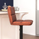 Cognac |#| Set of 2 Commercial Armless Adjustable Height Barstools in Cognac LeatherSoft