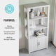 Gray Frame/Brushed Nickel Hardware |#| Gray 4 Tier Shaker Style Bookcase with Cabinet and Brushed Nickel Hardware