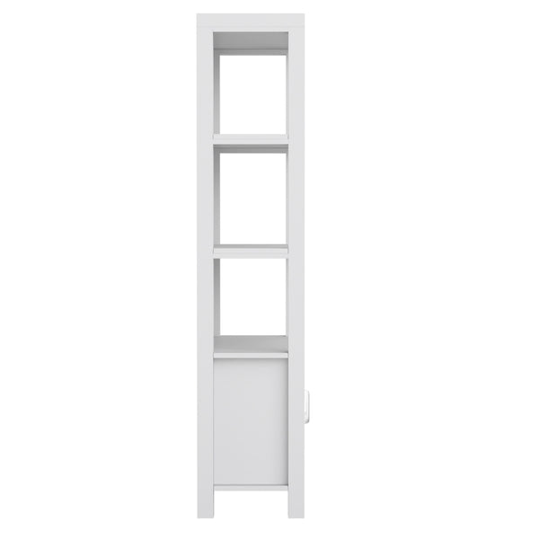 Gray Frame/Brushed Nickel Hardware |#| Gray 4 Tier Shaker Style Bookcase with Cabinet and Brushed Nickel Hardware