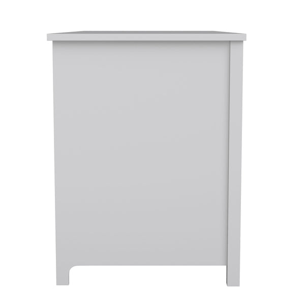 Gray Frame/Brushed Nickel Hardware |#| Gray Shaker Style Home Office Desk with Storage and Brushed Nickel Hardware