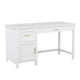 White Frame/Polished Brass Hardware |#| White Shaker Style Home Office Desk with Storage and Polished Brass Hardware