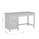 Gray Frame/Brushed Nickel Hardware |#| Gray Shaker Style Home Office Desk with Storage and Brushed Nickel Hardware