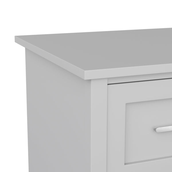 Gray Frame/Brushed Nickel Hardware |#| Gray Shaker Style Home Office Desk with Storage and Brushed Nickel Hardware