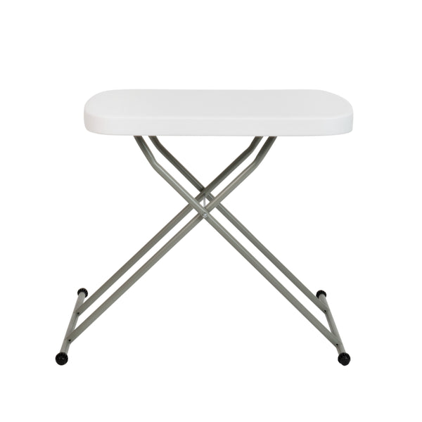 26" |#| 26 Inch Height Adjustable Plastic Folding TV Tray/Laptop Table in Granite White