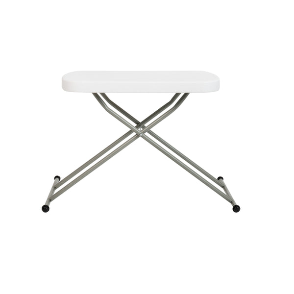 26" |#| 26 Inch Height Adjustable Plastic Folding TV Tray/Laptop Table in Granite White