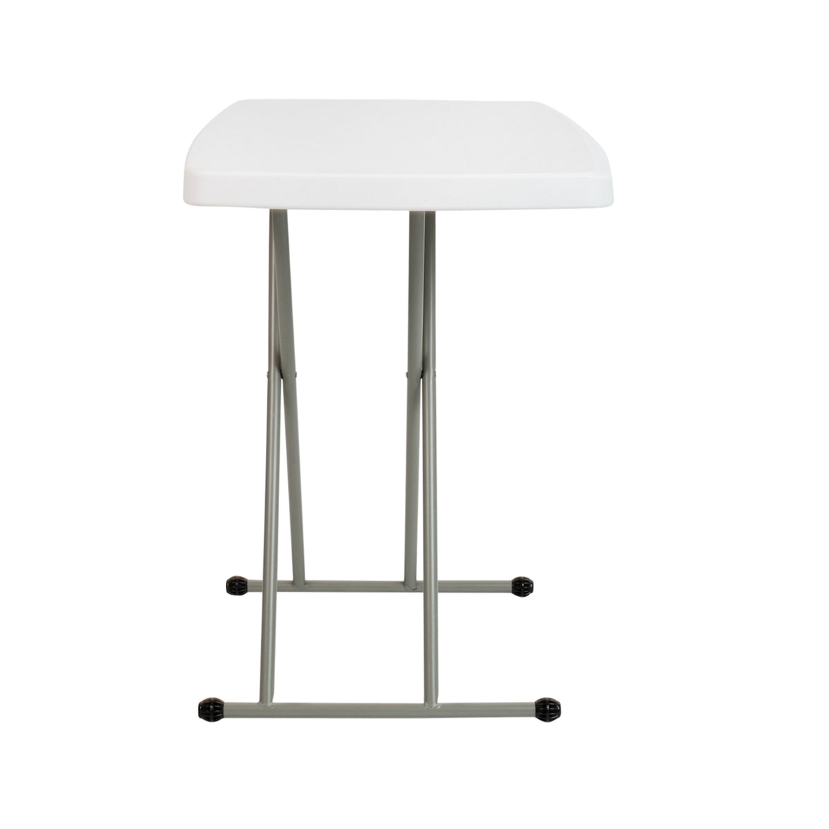 30" |#| 30 Inch Height Adjustable Plastic Folding TV Tray/Laptop Table in Granite White