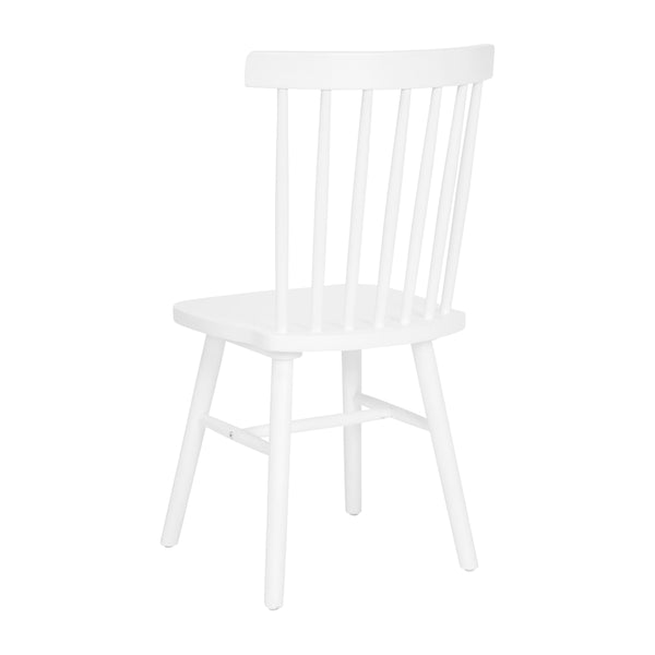 White |#| Windsor Style Commercial Solid Wood Spindle Back Dining Chairs in White-Set of 2