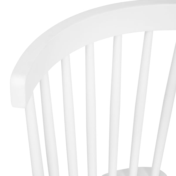 White |#| Windsor Style Commercial Solid Wood Spindle Back Dining Chairs in White-Set of 2