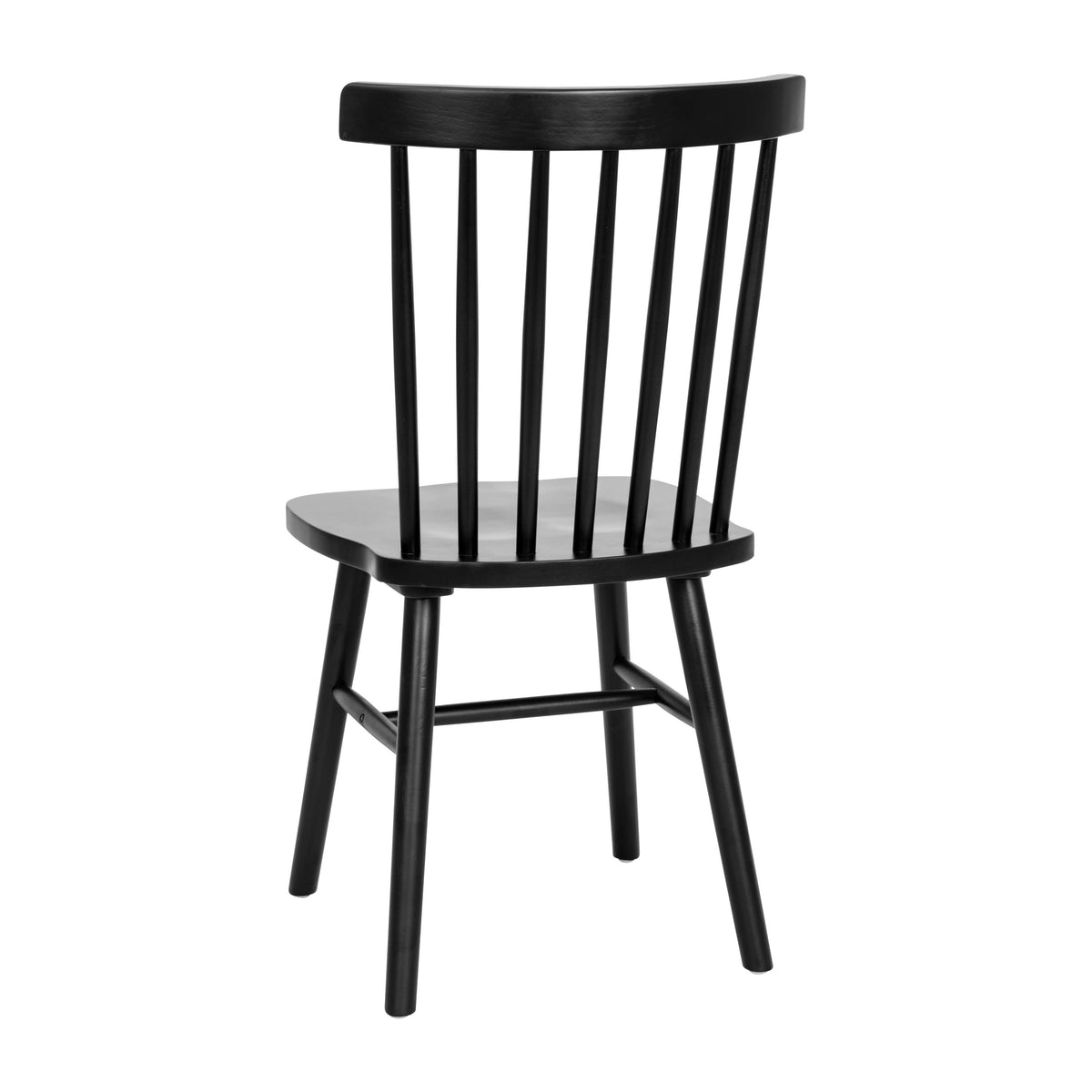 Black |#| Windsor Style Commercial Solid Wood Spindle Back Dining Chairs in Black-Set of 2