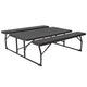 Charcoal |#| All-In-One Folding Picnic Table and Bench Set - Adult Size, Charcoal Wood Grain