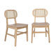 Natural |#| 2 Pack Commercial Cane Rattan Event Chairs - Wood Backs and Seats-Natural